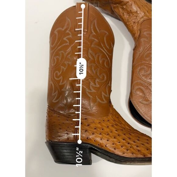 Dan Post Ostrich Leather Cowboy Boots Womens Size 7 Pin Quill DP2987 Western - Picture 12 of 14